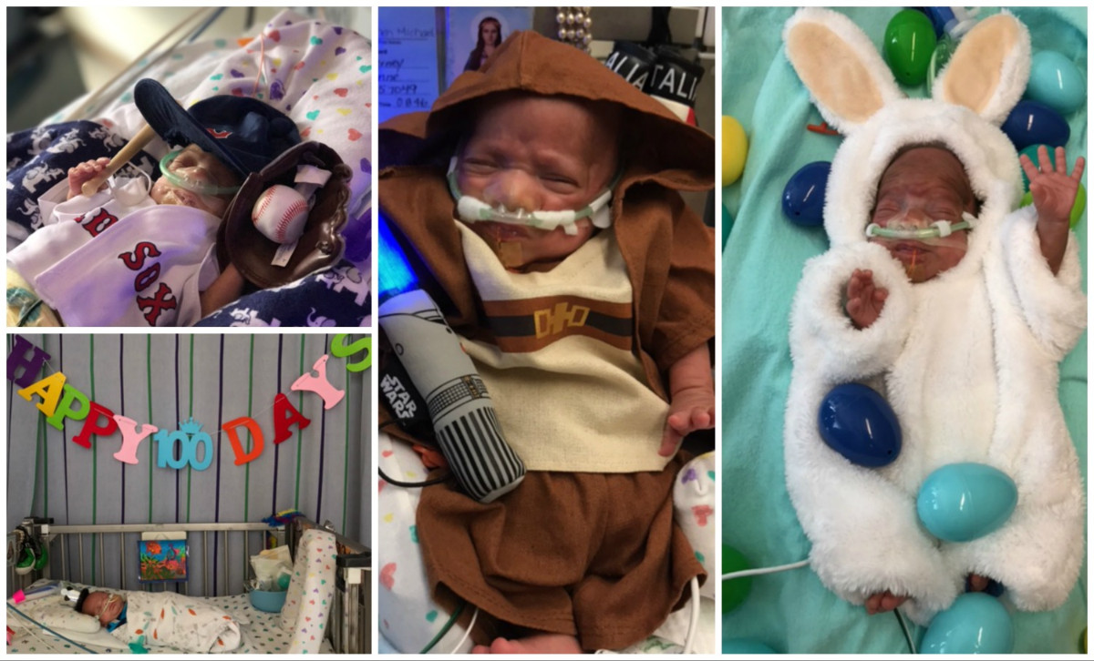 an infant in various costumes