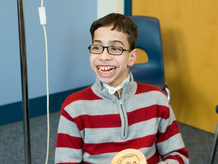 a boy smiling